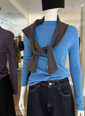 无缝一体中领针织打底衫女秋冬修身软糯亲肤高级感半高领内搭上衣