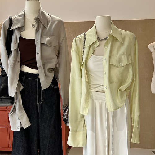 衬衫外套短款薄款外搭设计感时髦