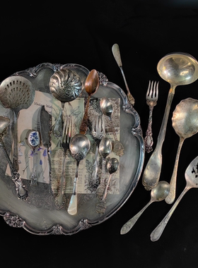 铜镀银装饰欧式欧洲中古摆件