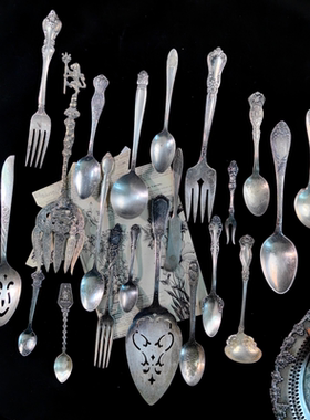 铜镀银INS欧洲中古摆件