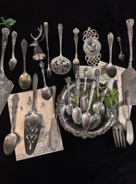 vintage旧物欧洲镀银主餐叉勺