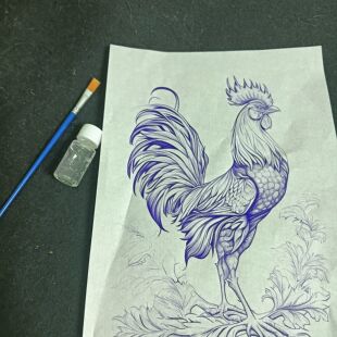 葫芦烙画烫画转印稿新手起稿用28cm左右大图3张稿1瓶10ml转印油。