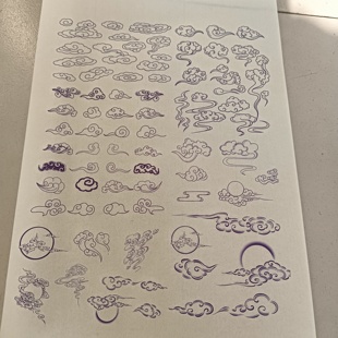 葫芦玉竹烙画贴纸雕刻1张底稿1瓶油葫芦烫画图案线条镂空烙画贴纸