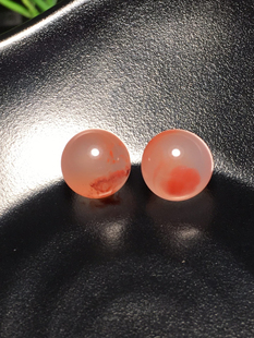 天然南红冰飘花圆珠 一物一图 油润细腻 可加工做耳钉 耳线