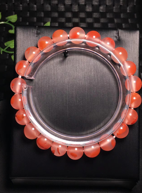 天然川料南红冰飘单圈手链 重19.29克 送礼 自戴 非常百搭