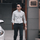 男长袖 商务正装 韩版 seno丝光高级感衬衫 ins潮修身 免烫抗皱衬衣男