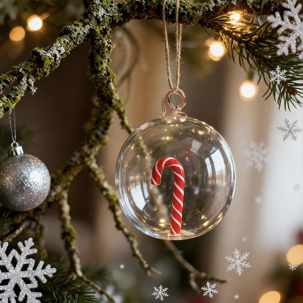 圣诞树装饰球透明球圣诞小鹿挂件圣诞节气氛布置挂件雪人装饰球