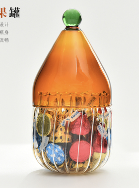 圣诞帽糖果罐子高颜值彩色糖罐带盖厨房收纳瓶瓜子零食坚果储物罐