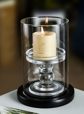 欧式玻璃烛台蜡烛烛光晚餐西餐浪漫装饰摆件创意烛台蜡烛家用个性