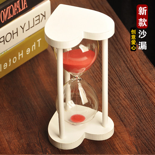 创意生日礼物木框爱心时间沙漏计时器家居装饰品摆件生日毕业礼物