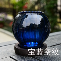 ZT2038 Blue Stripes Candletick+Candle