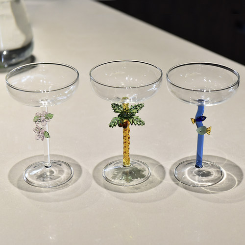 创意高颜值香槟杯家用小清新高脚红酒杯葡萄酒杯女生可爱甜酒杯子