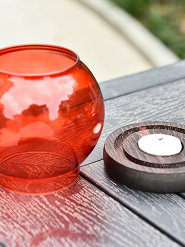 Стеклянная ветрозащитная настольная свеча, европейский стиль