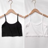 打底无袖 吊带背心女内搭夏季 上衣潮 露脐修身 显瘦配小西装 女装 短款