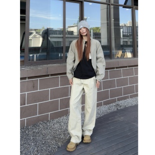 COLYON秋冬新款全棉重磅直筒工装裤男生挺阔修身显瘦休闲裤长裤子