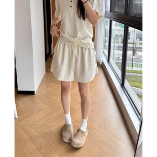 COLYON夏季新款莱赛尔四分短裤男生极简纯色宽松薄款休闲运动裤子