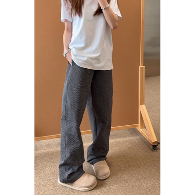 美式潮流宽松格子休闲裤