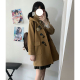 东京岁时记jk毛呢外套学院风女小个子冬季 棕色牛角扣大衣莱克学院