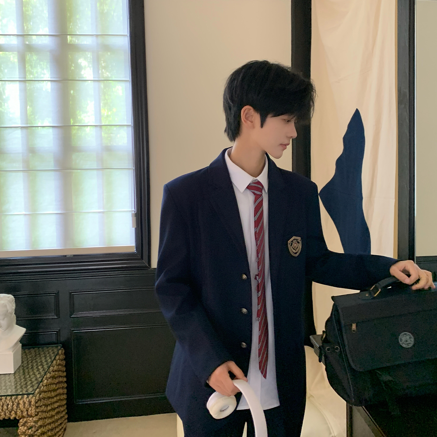 秋季新款学院风绀色西服西装正装套装男款制服上衣东京岁时记DK