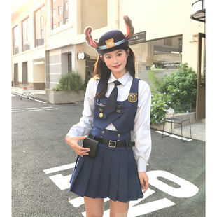东京岁时记jk心动突击长袖 女可爱兔子警官衣服裙子三件套 朱迪套装
