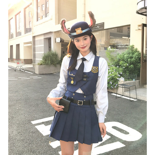 心动突击长袖朱迪兔子警官衣服