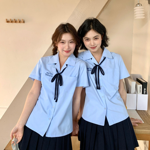 衬衫 领制服上衣学生蓝色短袖 女夏 学院风西装 东京岁时记jk原创泰式