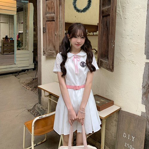 k制服裙学院风白色百褶裙女
