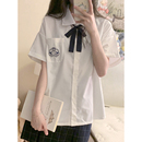 东京岁时记原创白色短袖 衬衫 女制服JK纯色学院风夏季 校供短袖