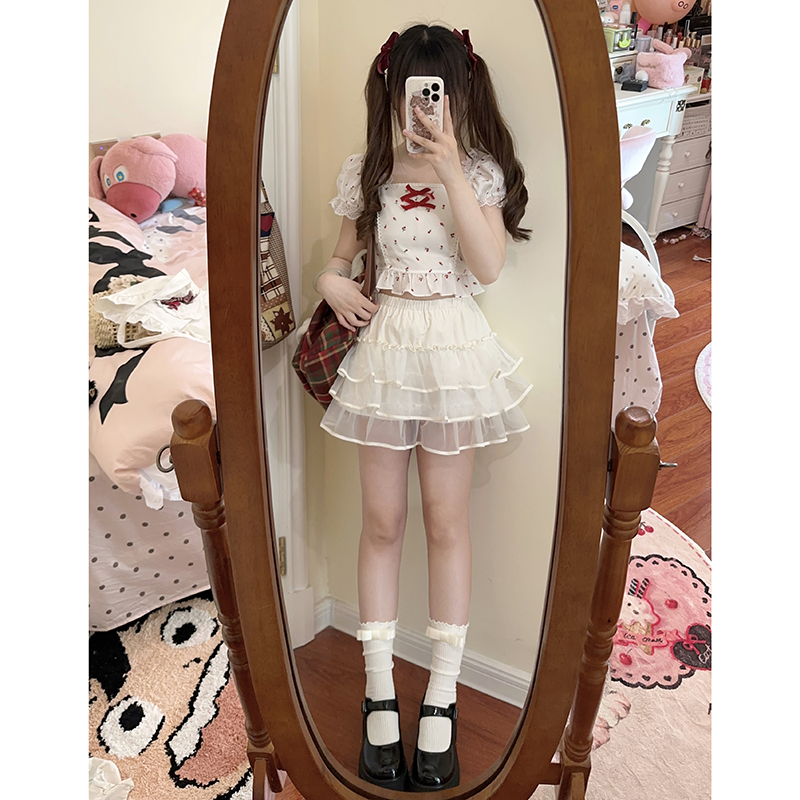 东京岁时记jk纯色半身裙夏学院风校供感欧根纱外穿打底裙撑蓬蓬裙