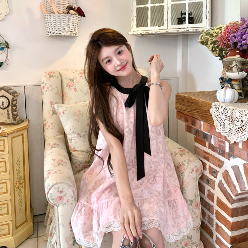 东京岁时记jk夏蝴蝶结无袖连衣裙