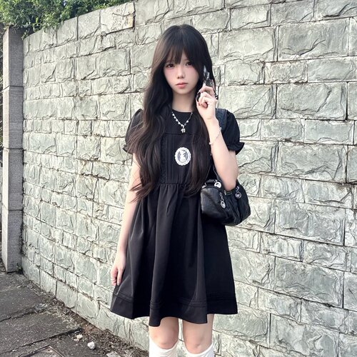 东京岁时记jk黑色连衣裙小个子夏