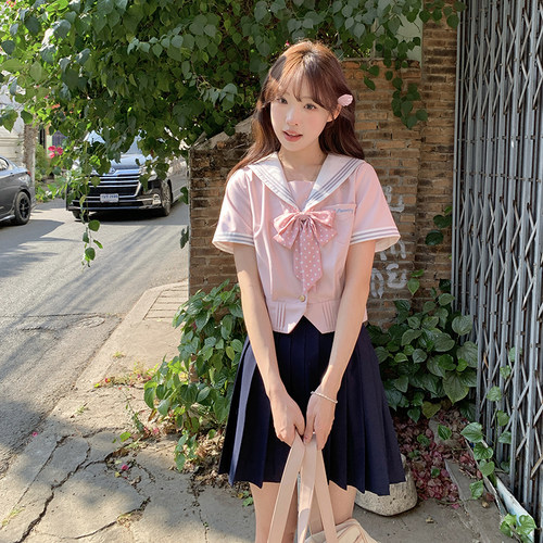 JK制服校供感爆款粉色水手服套装