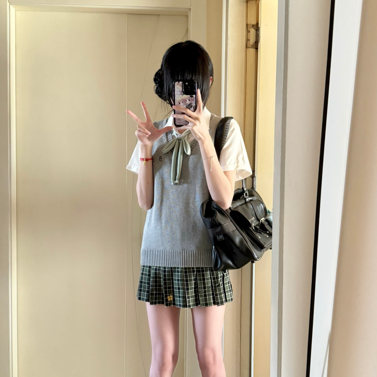 东京岁时记jk格裙制服绿色百褶裙夏季半身裙小个子女士短裙显瘦款