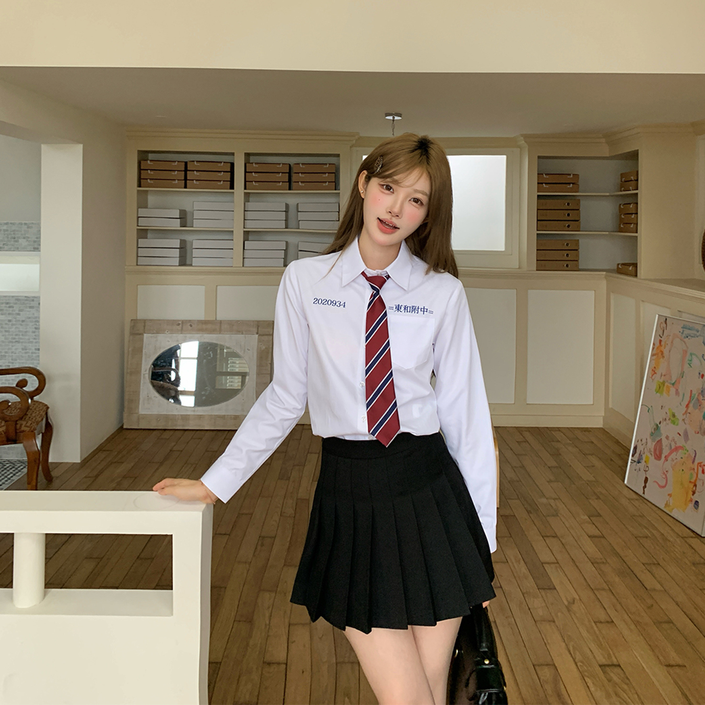 东京岁时记学院风纯白长袖衬衫