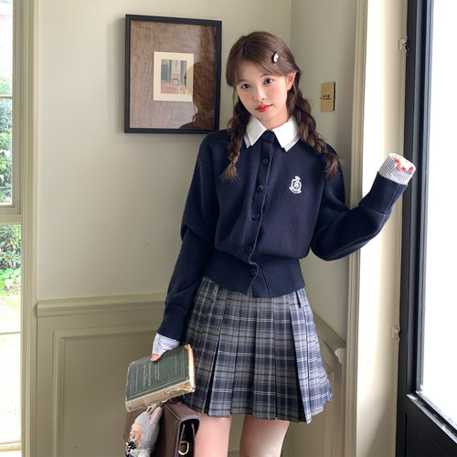 东京岁时记学院风假两件针织开衫