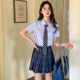 东京岁时记jk原创半身裙女小个子a字jk裙百褶裙蓝色格裙短裙鲸落