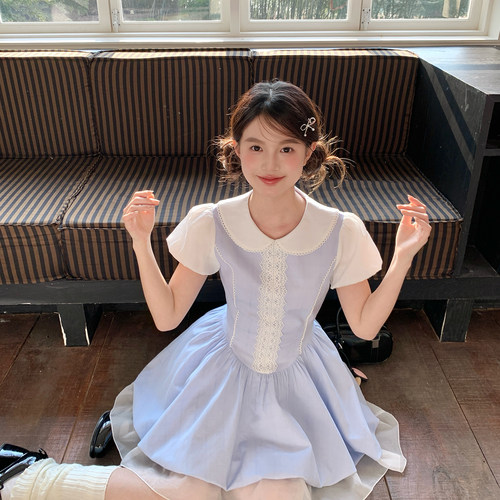 东京岁时记jk娃娃领短袖连衣裙女