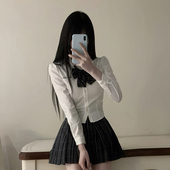 吉尔小姐长袖 秋季 女学院风收腰衬衫 素描板裙子两件套东京岁时记jk