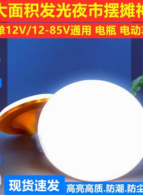 led低压电瓶灯60V电动车灯48V夜市灯超亮12伏摆摊灯36V照明飞碟灯
