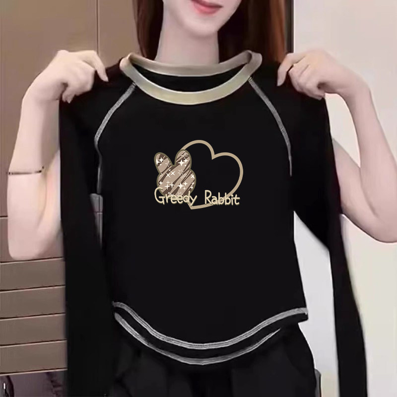 女童加绒插肩长袖T恤2025秋冬新款儿童洋气打底衫小女孩纯棉上衣