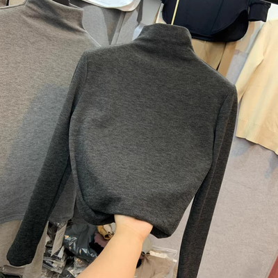 男女童打底衫半高领绵羊绒长袖洋气保暖2025秋冬装基础款上衣T恤