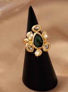 鬼才原创设计铜镀金宝石戒指