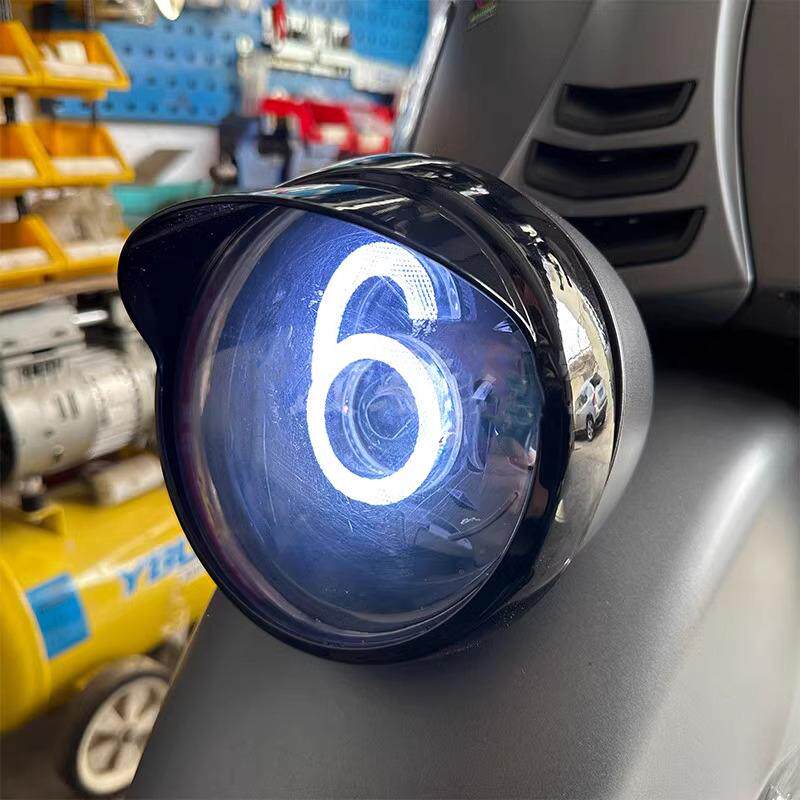 vespa改装灯眉德国SIP大灯框GTV6日300专用改装黑化灯框帽檐灯眉