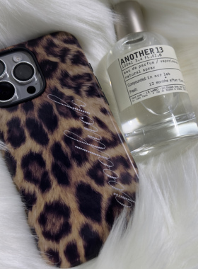 豹纹#冬日温暖ins风韩国菲林二合一手机壳字母可定制适iPhone三星