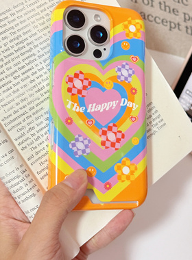 开心美好的一天 心有引力 彩虹的颜色 插卡韩菲 手机壳适用iPhone