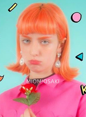 miomiosaki橙色+铜橙色渐变头发上色植物护发染色护发啫喱膏