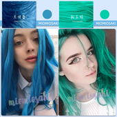 miomiosaki 天使蓝松石绿纯植物色彩焗油染发剂啫喱膏 蓝色系