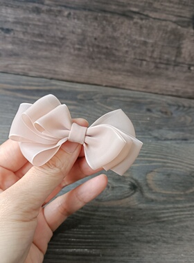 韩版婴儿发饰女宝宝甜美浅咖蝴蝶结发带婴幼儿满月百天周岁头饰