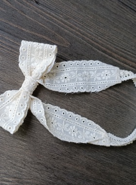 婴儿米色蕾丝蝴蝶结发带女宝宝囟门头饰公主发饰百搭头带不勒头