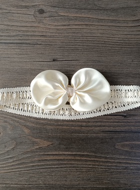 珠光感蝴蝶结 婴儿发带女宝宝满月百天拍照头饰婴幼儿公主2发饰